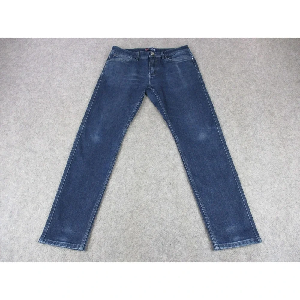 Red Bull Jeans Mens 33x32 Blue Slim Fit Straight Leg Stretch Denim Dark Wash